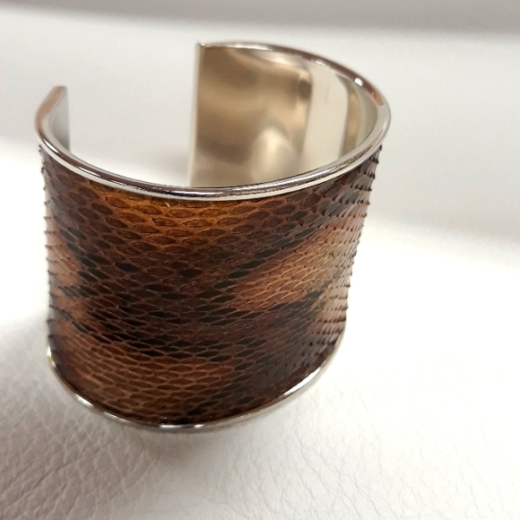 Hand Painted Python Snakeskin/Cuff Bracelet/ Statement Bracelet Handcrafted/Boho - Picture 12 of 15